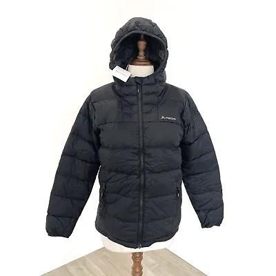 Macpac Atom Hooded Kids Jacket Zip Hooded Puffer Jacket Size 10 New $199 Black • $99.95