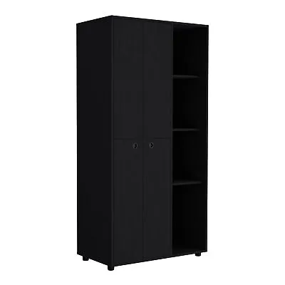 Misuri Wardrobe Armoire-Bedroom-Black • $546.53