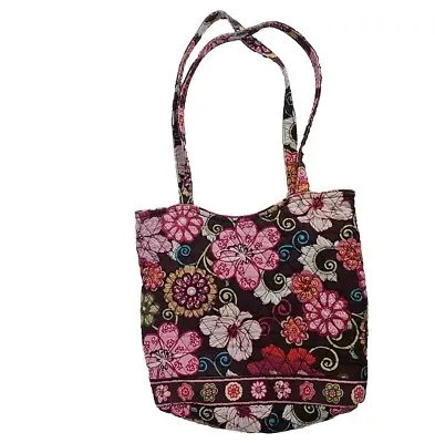 Vera Bradley Mod Floral Pink Tote Shoulder Bag - Brown Background • $20.78