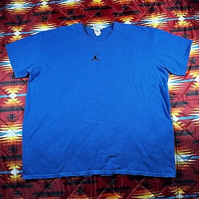 Vintage Jordan Shirt Mens 3XL Blue Air 23 Jumpman White Basketball Crewneck Y2K • $25.50