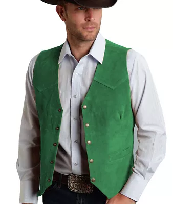 Mens Cowboy Vests Hunting Fishing Vintage Wedding Groom Waistcoats Large XL XXL • $20.68