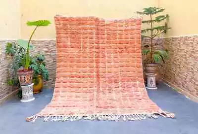 Custom Orange Boujaad Rug Morrocan Rug Soft Shag Wool Rug Moroccan Berber Rug • $195.12