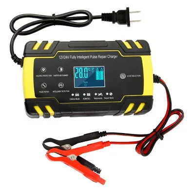 Motocycle Battery Charger Intelligent Pulse Repair LCD Display Charging Device • $35.80