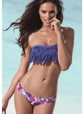 L*Space Dolly Bandeau Fringe Bikini Top IRIS NWT • $29