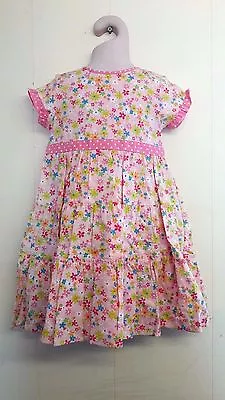 Gorgeous Pink Floral Tiered Cotton Dress From Abella - Age 2 Or 4yrs - BNWT! • £9.99