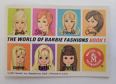 Vintage 1967 The World Of Barbie Fashions Booklet-Book #1 In VG Condition  • $5.75