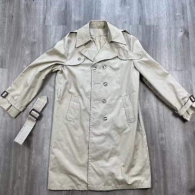 Vintage Trench Coat Womens Size 18 Rain Jacket Beige Belted RN 44501 Made USA • $19.99