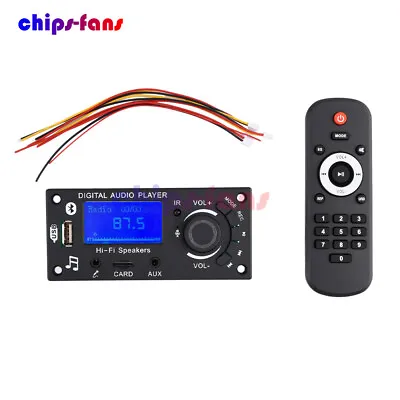 12V LCD MP3 Decoder Board Bluetooth 5.0 FM Audio Module WMA WAV + Remote Control • £10.79