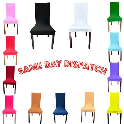 £2.99 • Buy Dining Chair Seat Covers Slip Stretch Wedding Banquet Party Removable UK Seller