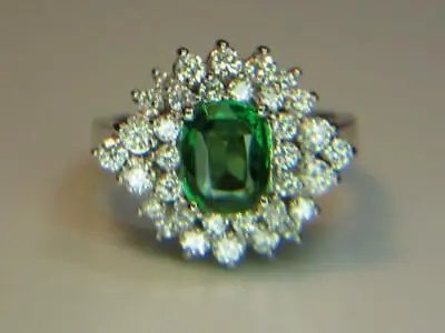 $3999.99 • Buy 2.06ct Vs Stunning Top Green Tsavorite Garnet 1.10cttw Diamond 14kt W/gold Ring