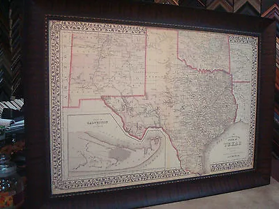$139.95 • Buy 1876 Texas County Map Framed S. A. Mitchell