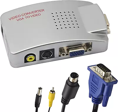 VGA To RCA AdapterComposite VGA To VideoS-Video ConverterFor HDTV Monitors • $26.24