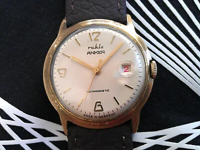 Rare Vintage Ruhla Anker Cal.24 Antimagnetic Mechanical Men's German Wristwatch • $29
