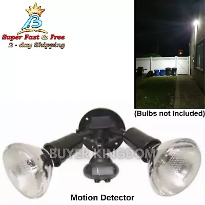 110° Motion Security Light Sensor Flood 2 Head Lamp Spot Wall Or Eave Mountable • $28.80