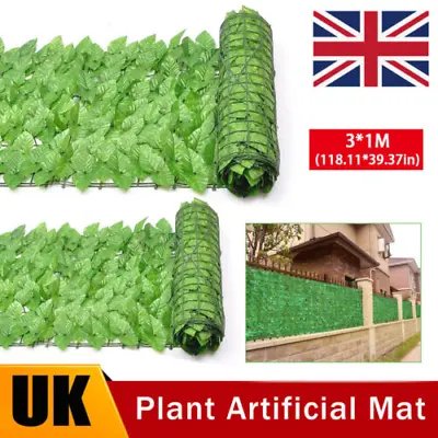 Artificial Hedge Fake Ivy Leaf Garden Fence Privacy Screening Roll Wall Panel UK • £13.99