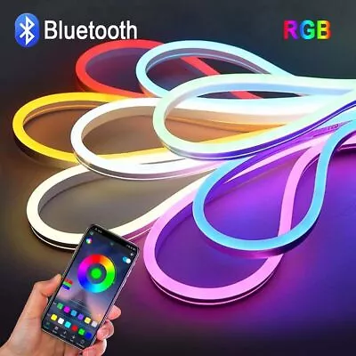 Bluetooth APP RGB LED Neon Flex Rope Light Party Bar Garden Building Sign Lamp • $5.99