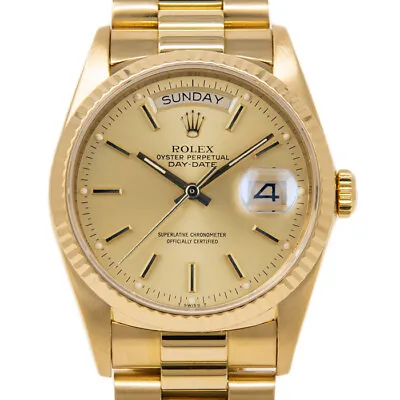 Rolex Day-Date 36mm 18038 Men's Yellow Gold Automatic Champagne 1 Year Warran... • $15750