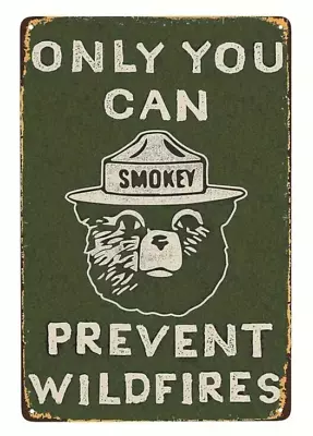 Only You Can Prevent Wildfires Novelty Metal Sign 12 X 8 Smokey The Bear • $8.89