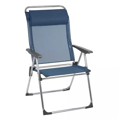 Lafuma Alu Cham XL Armchair Batyline Blue Cream Garden Chair Garden Furniture • £95.99