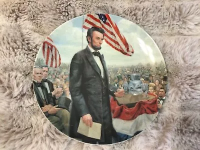 THE GETTYSBURG ADDRESS Plate Lincoln Man Of America Mort Kunstler Abraham Abe • $9