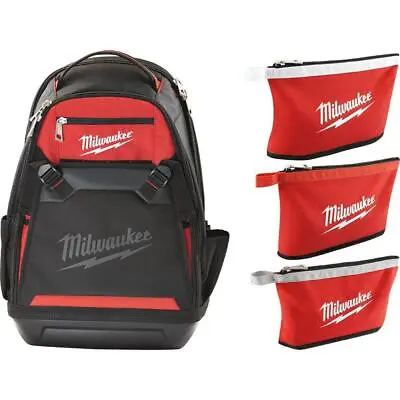 Milwaukee Jobsite Tool Backpack 10  W/ Zipper Tool Bag 12  Multi-Color (3-Pack) • $96.14