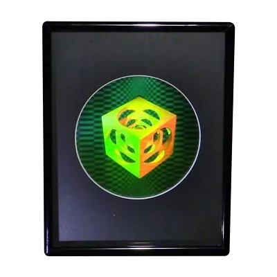 3D Cubes Within Cubes Hologram Picture FRAMED Collectible EMBOSSED Type Film • £33.73