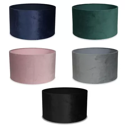 Velvet Ceiling Light Shades Lampshades Drum Pendant Easy Fit Small Medium Large • £11.99