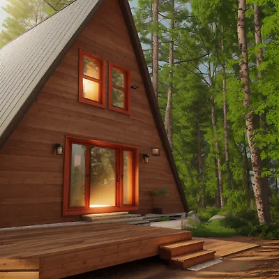 Modern A-Frame Cabin House Plan With AutoCAD File And PDF For Blueprint Plans • $35