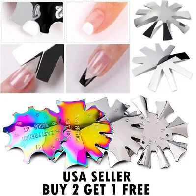 Nail Cutter Plate French Manicure Nail Art Making Stainless Steel Acrylic • $19.99