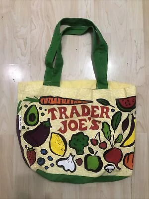 $15 • Buy TRADER JOE’S Reusable Canvas Shopping Grocery Tote Bag Fruits And Vegetables TJS