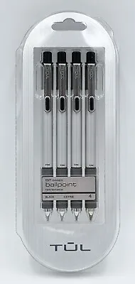 $12.25 • Buy TUL BP3 Ballpoint Pens, Fine Point, 0.8 Mm, Super Smooth Black Ink, Pack Of 4
