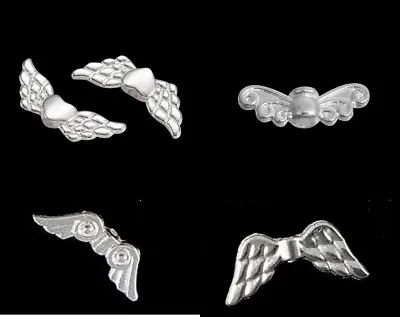 £0.99 • Buy ❤ BRIGHT Silver Plated ANGEL WING Spacer Beads Choose Design Jewellery Making ❤