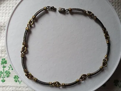 Sterling Silver & Brass Mixed Metals Choker Vintage Taxco Mexico TN-201 Hallmark • $74.50