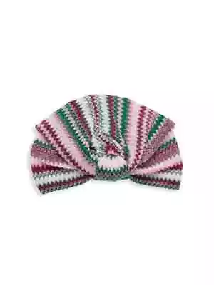 Missoni Chevron-Striped Knotted Turban Headband Pink Green ** Authentic ** ITALY • $74.99