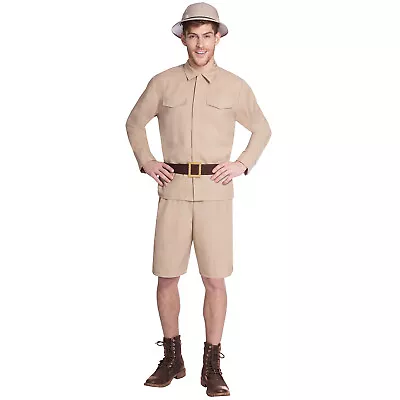 Adult Jungle Safari Man Fancy Dress Costume Explorer Zoo Keeper Outfit New • £22.99