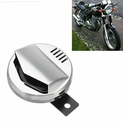 Motorcycle Electric Horn Chrome Super Loud 110db 94mm 12V 2A Cafe Racer Retro • $21.59