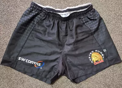 Men's Black Exeter Chiefs Rugby Shorts Samurai Swcomms Size L/xl • £9.99