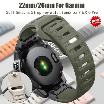Silicone Band For Garmin Fenix 7/7X 6/6X 5/5X Plus Epix Pro QuickFit Watch Strap • $19.99