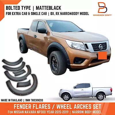 Bolt Black Fender Flare Arch For NISSAN NAVARA D23 DX RX 15-19 SINGLE EXTRA CAB • $544.45