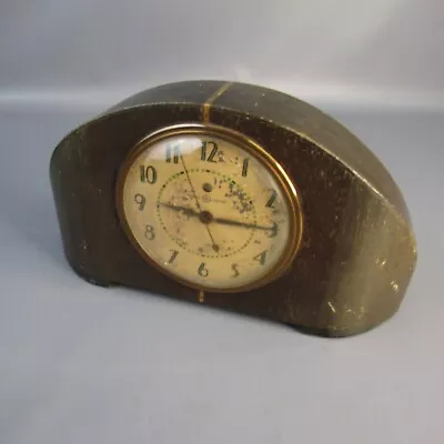 Vintage General Electric Art Deco Mantel Clock Model 4H08 Wooden 6  X 12  Works • $29.99