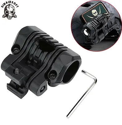 Fast Helmet Flashlight Holder Mount Tactical Clamp Clip Adapter+ Base For Helmet • £8.39