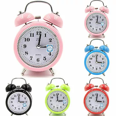 Super Loud Double Bell Quartz Night-Light Bedside Home Movement Alarm Clocks • $14.62