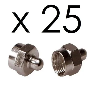 Lot 25 Coax Cable 75ohm Terminator Connector Caps 75Ω Male Terminal Head Adapter • $10.95