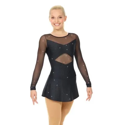 MONDOR® Black Glitter Figure Skating Competition Dress ADULT LARGE NWT #12932 • $110.50