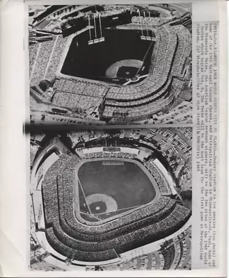 1965 Press Photo Aerial Shot Dodgers Stadium & Metropolitan Stadium World Series • $19.99