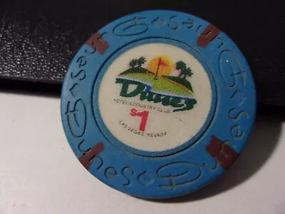 DUNES  HOTEL & COUNTRY CLUB $1 Hotel Casino Poker Gambling Chip - Las Vegas NV • $8.27