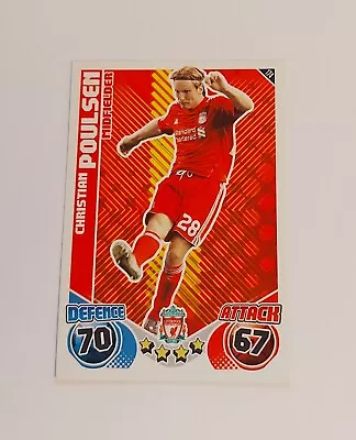 Match Attax Premier League 2010/11 Christian Poulsen Liverpool No 174 Base Card • £1