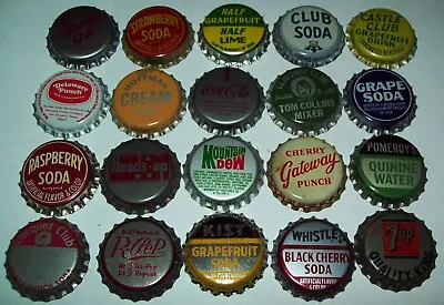 Lot Of 20 Different Vintage Unused Soda Pop Bottle Caps F Mountain Dew Whistle • $3.95
