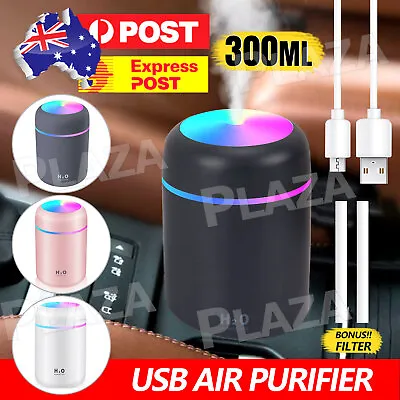 $13.95 • Buy Car Air Purifier USB Diffuser Aroma Oil Humidifier Mist Led Night Light Home AU