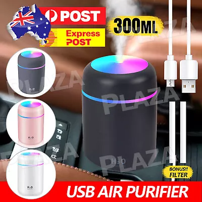 Car Air Purifier USB Diffuser Aroma Oil Humidifier Mist Led Night Light Home AU • $12.95